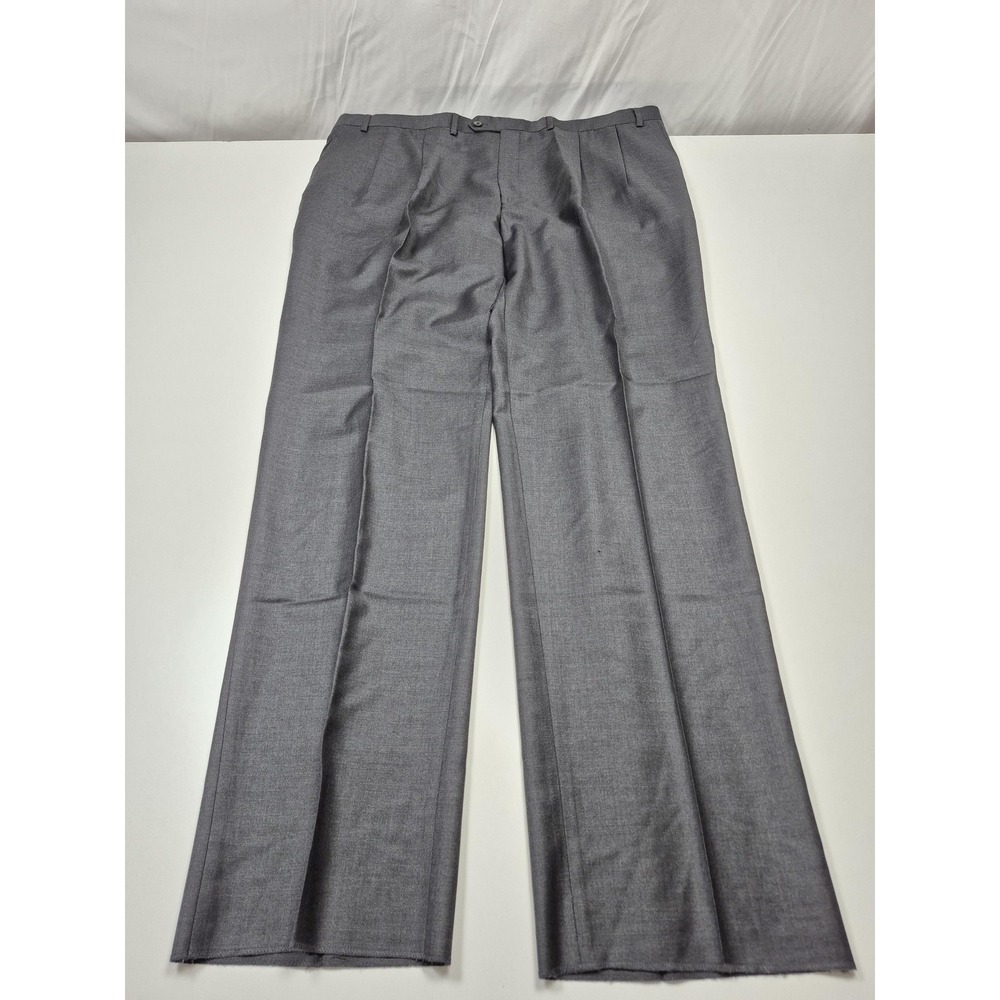 VTG Franco Tassi Dress Pants Men's 46x36 Gray Wool Cashmere Pleated Unhemmed NWT